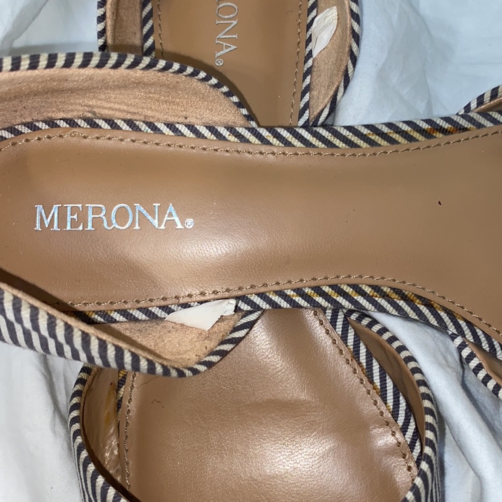 Women’s Merona striped black and white pointed toe ballet flats. Sz 7 1/2 (7.5) - Picture 4 of 6